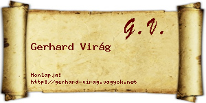Gerhard Virág névjegykártya